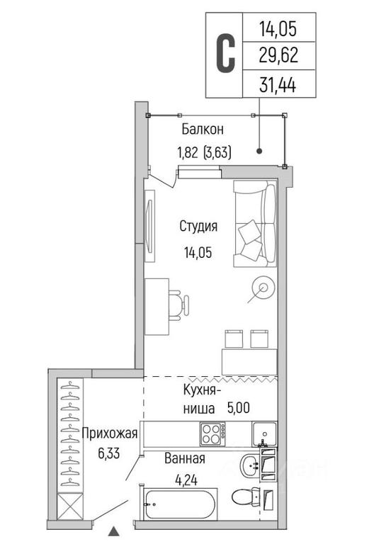 Apartment Sale, 31.44 sq. m. at Бузланово, Krasnogorsk Urban District, Moscow Region, Russia #1 Apartment Sale, 31.44 sq. m. at Бузланово, Krasnogorsk Urban District, Moscow Region, Russia #1