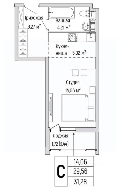 Apartment Sale, 31.28 sq. m. at Бузланово, Krasnogorsk Urban District, Moscow Region, Russia #1 Apartment Sale, 31.28 sq. m. at Бузланово, Krasnogorsk Urban District, Moscow Region, Russia #1