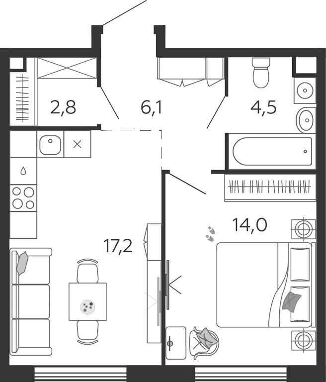 1-BD Apartment Sale, 44.6 sq. m. at Shagal, Автозаводская улица, 23, Москва, Россия #1 1-BD Apartment Sale, 44.6 sq. m. at Shagal, Автозаводская улица, 23, Москва, Россия #1