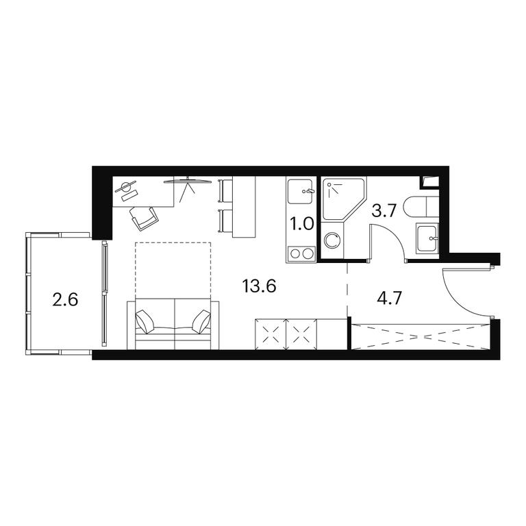 Apartment Sale, 25.6 sq. m. at Akvilon Signal (Akvilon Signal), Signalny Drive, 12, Moscow, Russia #1