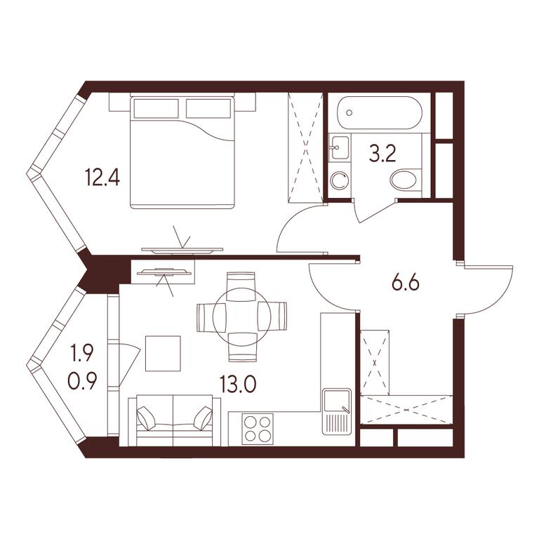 1-BD Apartment Sale, 36.1 sq. m. at INDY TOWERS (Indi Tauerz), Kuusinen Street, Moscow, Russia #1 1-BD Apartment Sale, 36.1 sq. m. at INDY TOWERS (Indi Tauerz), Kuusinen Street, Moscow, Russia #1