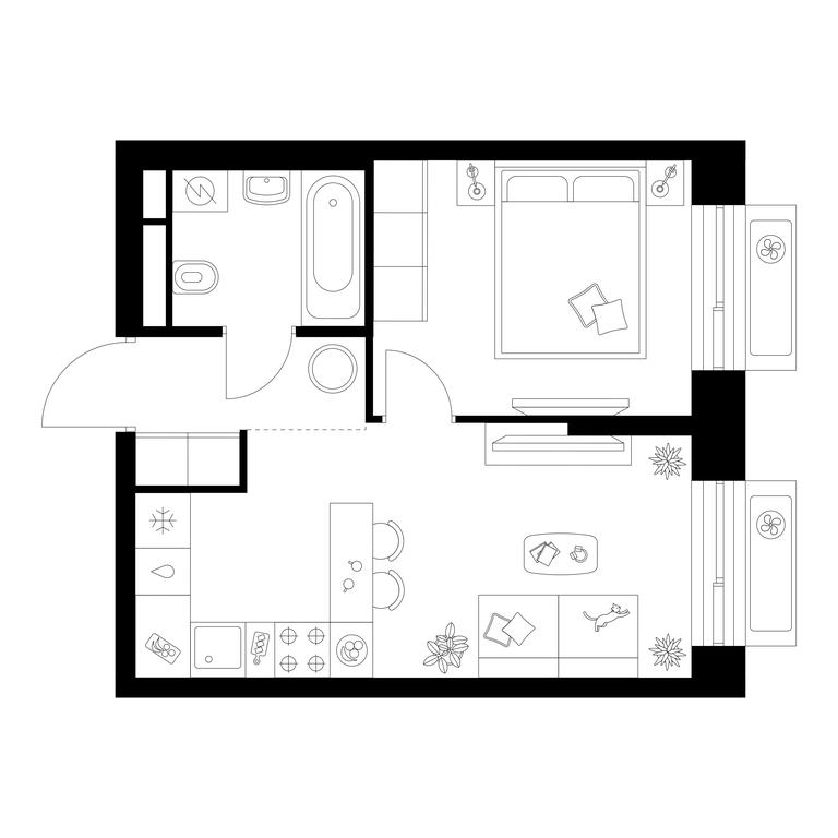 1-BD Apartment Sale, 33 sq. m. at Altufevskoe 53, Алтуфьевское шоссе, 53с11, Москва, Россия #1