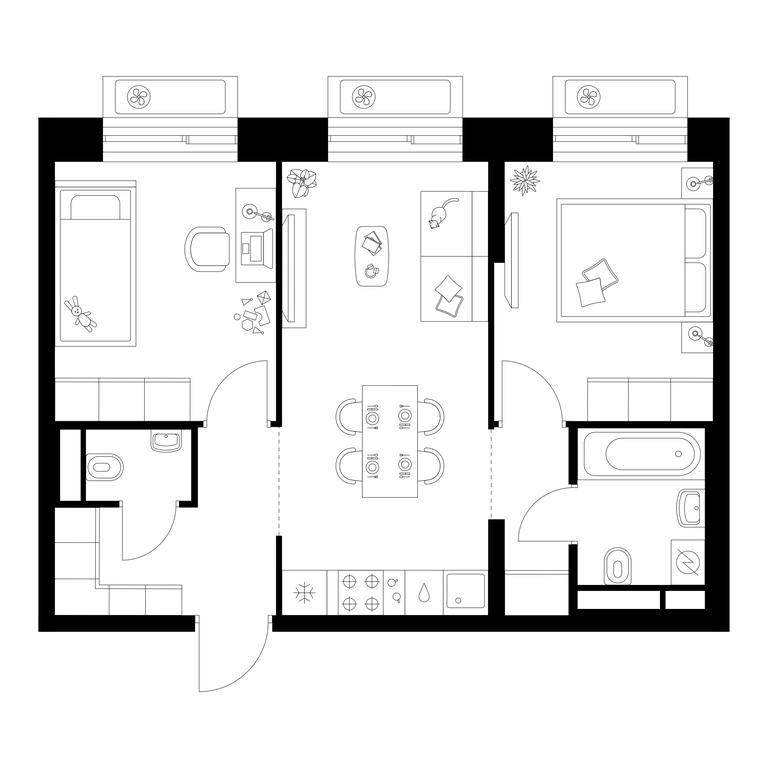 2-BD Apartment Sale, 49.5 sq. m. at Altufevskoe 53, Алтуфьевское шоссе, 53с11, Москва, Россия #1 2-BD Apartment Sale, 49.5 sq. m. at Altufevskoe 53, Алтуфьевское шоссе, 53с11, Москва, Россия #1