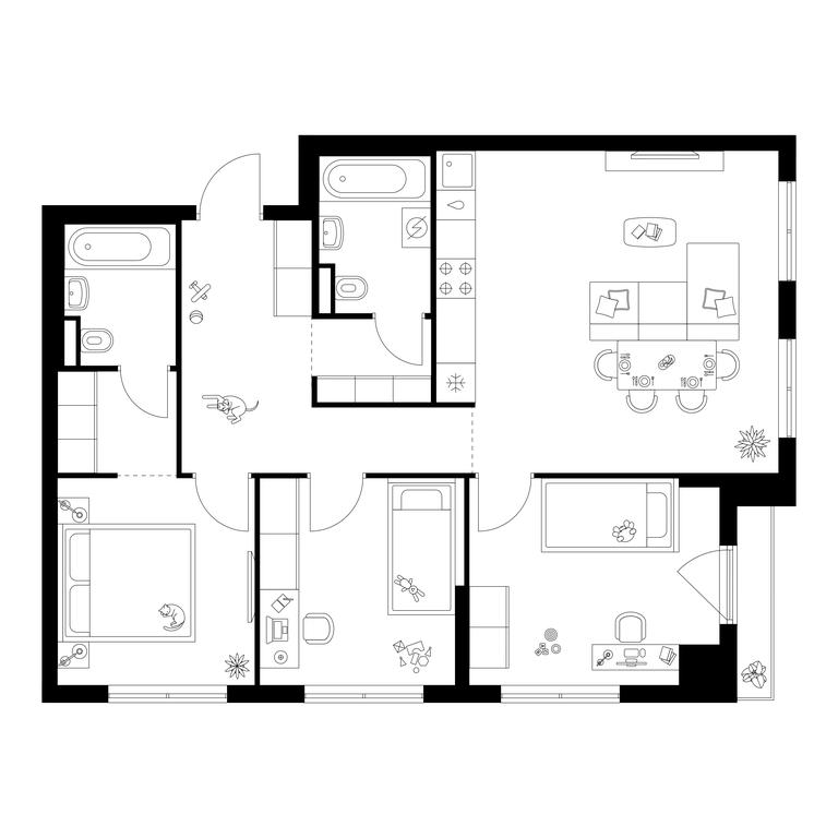 3-BD Apartment Sale, 78.9 sq. m. at Ilinskie Luga, Zapovednaya Street, 1, posyolok Ilyinskoye-Usovo, Krasnogorsk City District, Moscow Region, Russia #1