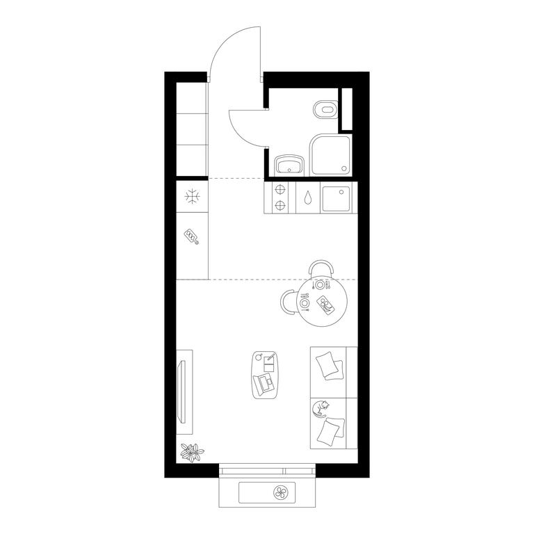 Apartment Sale, 23.15 sq. m. at Ilinskie Luga, Zapovednaya Street, 1, posyolok Ilyinskoye-Usovo, Krasnogorsk City District, Moscow Region, Russia #1