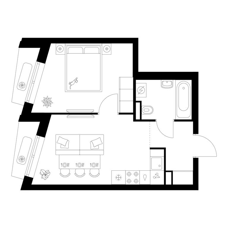 1-BD Apartment Sale, 34.35 sq. m. at Ilinskie Luga, Zapovednaya Street, 1, posyolok Ilyinskoye-Usovo, Krasnogorsk City District, Moscow Region, Russia #1