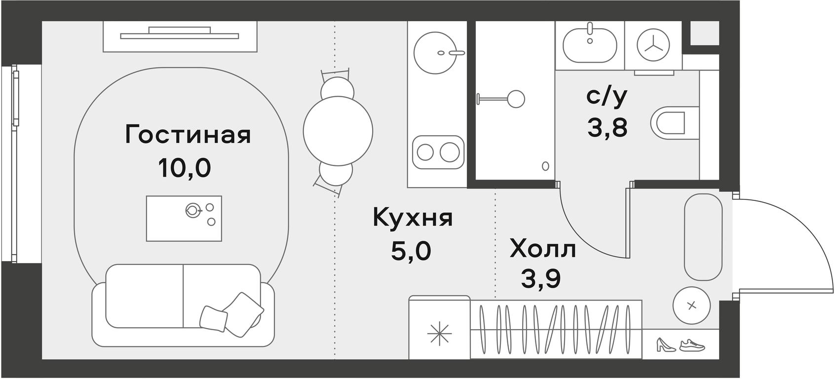 Apartment Sale, 22.7 sq. m. at Alia, Lyotnaya Street, 95Бк2, Moscow, Russia #1