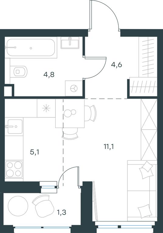 Apartment Sale, 26.9 sq. m. at Gorod V lesu, Gorod V Lesu Residential Complex, Village of Otradnoye, Krasnogorsk Urban District, Moscow Region, Russia #1 Apartment Sale, 26.9 sq. m. at Gorod V lesu, Gorod V Lesu Residential Complex, Village of Otradnoye, Krasnogorsk Urban District, Moscow Region, Russia #1