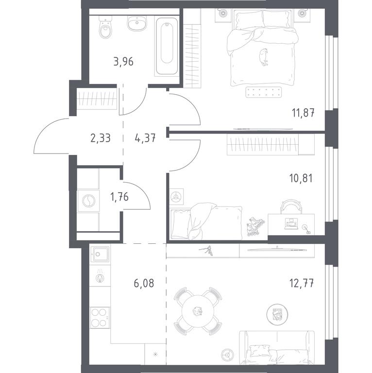 1-BD Apartment Sale, 53.95 sq. m. at Prigorod Lesnoe, Molodyozhny bulvar, 6, derevnya Misaylovo, Leninskiy City District, Moscow Region, Russia #1 1-BD Apartment Sale, 53.95 sq. m. at Prigorod Lesnoe, Molodyozhny bulvar, 6, derevnya Misaylovo, Leninskiy City District, Moscow Region, Russia #1