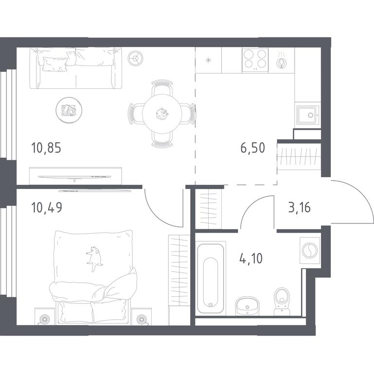 Apartment Sale, 35.1 sq. m. at Prigorod Lesnoe, Molodyozhny bulvar, 6, derevnya Misaylovo, Leninskiy City District, Moscow Region, Russia #1 Apartment Sale, 35.1 sq. m. at Prigorod Lesnoe, Molodyozhny bulvar, 6, derevnya Misaylovo, Leninskiy City District, Moscow Region, Russia #1