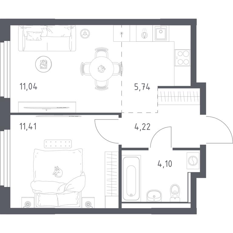 Apartment Sale, 36.51 sq. m. at Prigorod Lesnoe, Molodyozhny bulvar, 6, derevnya Misaylovo, Leninskiy City District, Moscow Region, Russia #1 Apartment Sale, 36.51 sq. m. at Prigorod Lesnoe, Molodyozhny bulvar, 6, derevnya Misaylovo, Leninskiy City District, Moscow Region, Russia #1