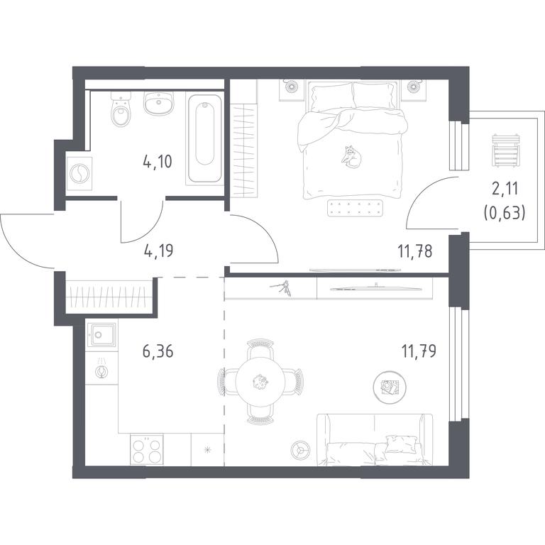 Apartment Sale, 38.85平方米 at Prigorod Lesnoe, Molodyozhny bulvar, 6, derevnya Misaylovo, Leninskiy City District, Moscow Region, Russia #1 Apartment Sale, 38.85平方米 at Prigorod Lesnoe, Molodyozhny bulvar, 6, derevnya Misaylovo, Leninskiy City District, Moscow Region, Russia #1