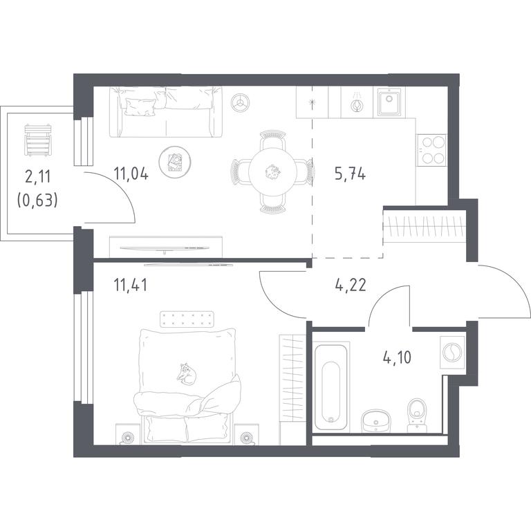 Apartment Sale, 37.14 sq. m. at Prigorod Lesnoe, Molodyozhny bulvar, 6, derevnya Misaylovo, Leninskiy City District, Moscow Region, Russia #1 Apartment Sale, 37.14 sq. m. at Prigorod Lesnoe, Molodyozhny bulvar, 6, derevnya Misaylovo, Leninskiy City District, Moscow Region, Russia #1