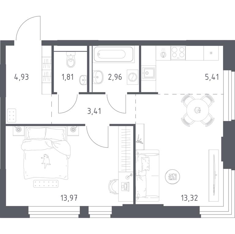 Apartment Sale, 45.81平方米 at Prigorod Lesnoe, Molodyozhny bulvar, 6, derevnya Misaylovo, Leninskiy City District, Moscow Region, Russia #1 Apartment Sale, 45.81平方米 at Prigorod Lesnoe, Molodyozhny bulvar, 6, derevnya Misaylovo, Leninskiy City District, Moscow Region, Russia #1