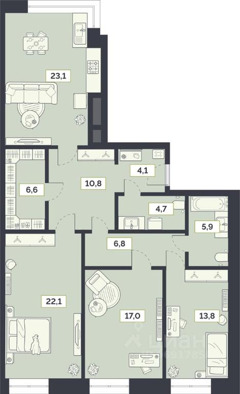 2-BD Apartment Sale, 114.9 sq. m. at Laym, Staroalekseyevskaya Street, 5А, Moscow, Russia #1 2-BD Apartment Sale, 114.9 sq. m. at Laym, Staroalekseyevskaya Street, 5А, Moscow, Russia #1