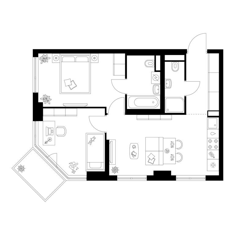 2-BD Apartment Sale, 51.1 sq. m. at Kavkazskiy Bulvar 51, Kavkazsky Boulevard, 51с3, Moscow, Russia #1 2-BD Apartment Sale, 51.1 sq. m. at Kavkazskiy Bulvar 51, Kavkazsky Boulevard, 51с3, Moscow, Russia #1