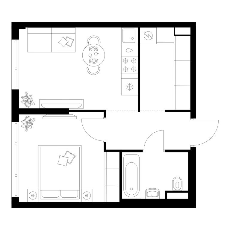 1-BD Apartment Sale, 36.5 sq. m. at Kavkazskiy Bulvar 51, Kavkazsky Boulevard, 51с3, Moscow, Russia #1 1-BD Apartment Sale, 36.5 sq. m. at Kavkazskiy Bulvar 51, Kavkazsky Boulevard, 51с3, Moscow, Russia #1