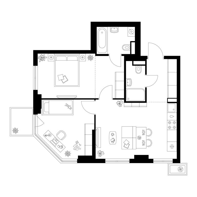2-BD Apartment Sale, 54.3 sq. m. at Kavkazskiy Bulvar 51, Kavkazsky Boulevard, 51с3, Moscow, Russia #1