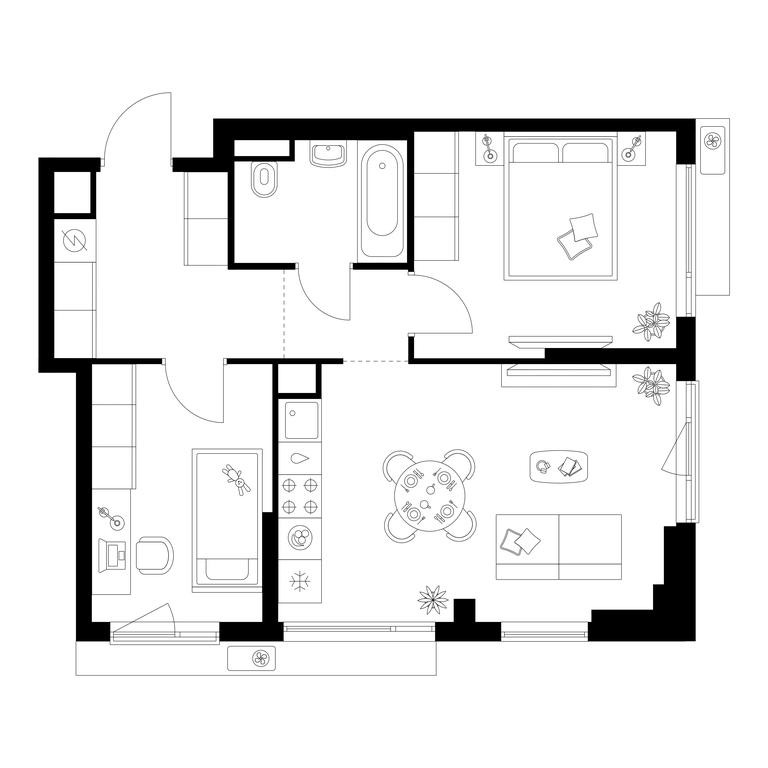 2-BD Apartment Sale, 49.9 sq. m. at Kavkazskiy Bulvar 51, Kavkazsky Boulevard, 51с3, Moscow, Russia #1 2-BD Apartment Sale, 49.9 sq. m. at Kavkazskiy Bulvar 51, Kavkazsky Boulevard, 51с3, Moscow, Russia #1