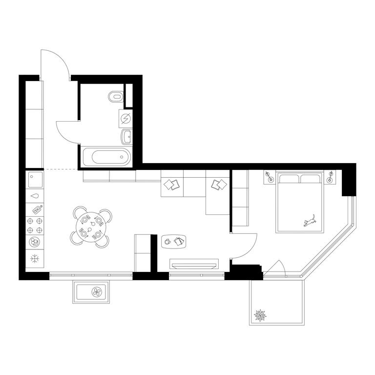 1-BD Apartment Sale, 41.4平方米 at Kavkazskiy Bulvar 51, Kavkazsky Boulevard, 51с3, Moscow, Russia #2