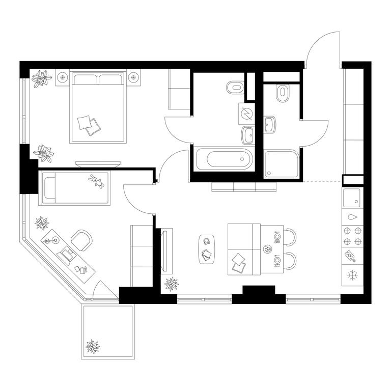 2-BD Apartment Sale, 50.7平方米 at Kavkazskiy Bulvar 51, Kavkazsky Boulevard, 51с3, Moscow, Russia #1 2-BD Apartment Sale, 50.7平方米 at Kavkazskiy Bulvar 51, Kavkazsky Boulevard, 51с3, Moscow, Russia #1