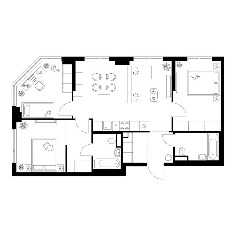 3-BD Apartment Sale, 73.3平方米 at Kavkazskiy Bulvar 51, Kavkazsky Boulevard, 51с3, Moscow, Russia #1 3-BD Apartment Sale, 73.3平方米 at Kavkazskiy Bulvar 51, Kavkazsky Boulevard, 51с3, Moscow, Russia #1