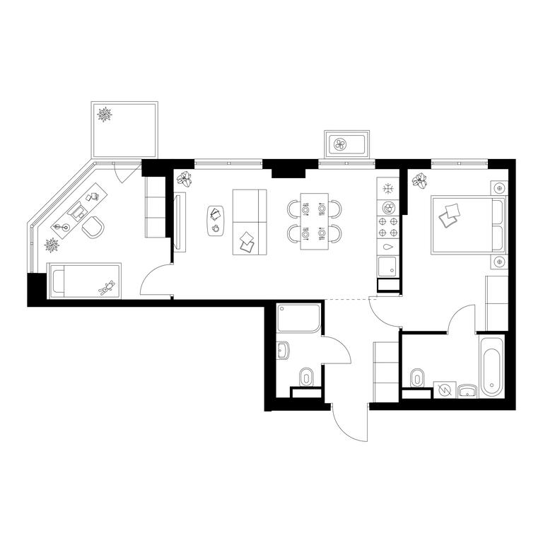 2-BD Apartment Sale, 54.5平方米 at Kavkazskiy Bulvar 51, Kavkazsky Boulevard, 51с3, Moscow, Russia #1 2-BD Apartment Sale, 54.5平方米 at Kavkazskiy Bulvar 51, Kavkazsky Boulevard, 51с3, Moscow, Russia #1
