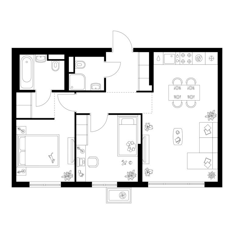 2-BD Apartment Sale, 55.4 sq. m. at Kavkazskiy Bulvar 51, Kavkazsky Boulevard, 51с3, Moscow, Russia #1 2-BD Apartment Sale, 55.4 sq. m. at Kavkazskiy Bulvar 51, Kavkazsky Boulevard, 51с3, Moscow, Russia #1