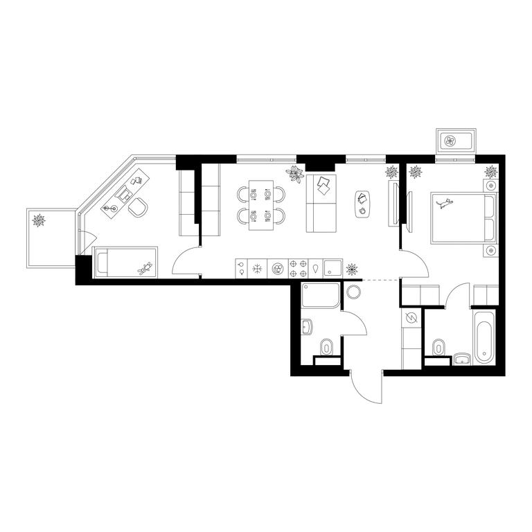 2-BD Apartment Sale, 54.2 sq. m. at Kavkazskiy Bulvar 51, Kavkazsky Boulevard, 51с3, Moscow, Russia #1 2-BD Apartment Sale, 54.2 sq. m. at Kavkazskiy Bulvar 51, Kavkazsky Boulevard, 51с3, Moscow, Russia #1