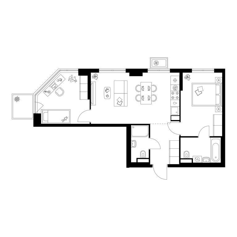 2-BD Apartment Sale, 54.5 sq. m. at Kavkazskiy Bulvar 51, Kavkazsky Boulevard, 51с3, Moscow, Russia #1 2-BD Apartment Sale, 54.5 sq. m. at Kavkazskiy Bulvar 51, Kavkazsky Boulevard, 51с3, Moscow, Russia #1