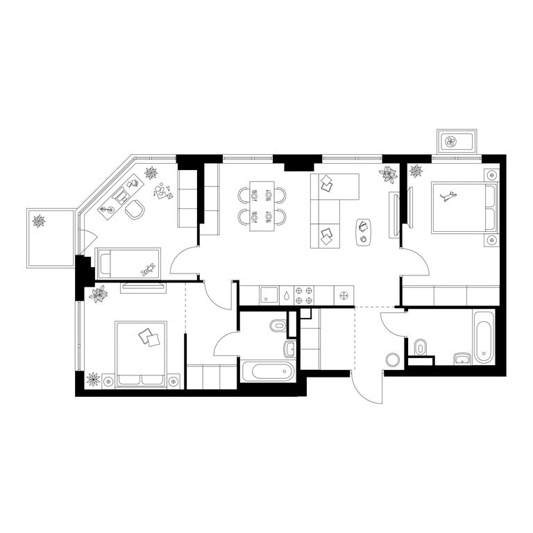 3-BD Apartment Sale, 74.1平方米 at Kavkazskiy Bulvar 51, Kavkazsky Boulevard, 51с3, Moscow, Russia #1 3-BD Apartment Sale, 74.1平方米 at Kavkazskiy Bulvar 51, Kavkazsky Boulevard, 51с3, Moscow, Russia #1
