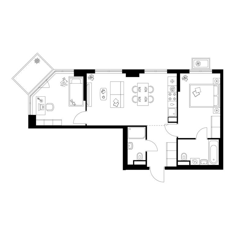 2-BD Apartment Sale, 54.8平方米 at Kavkazskiy Bulvar 51, Kavkazsky Boulevard, 51с3, Moscow, Russia #1 2-BD Apartment Sale, 54.8平方米 at Kavkazskiy Bulvar 51, Kavkazsky Boulevard, 51с3, Moscow, Russia #1