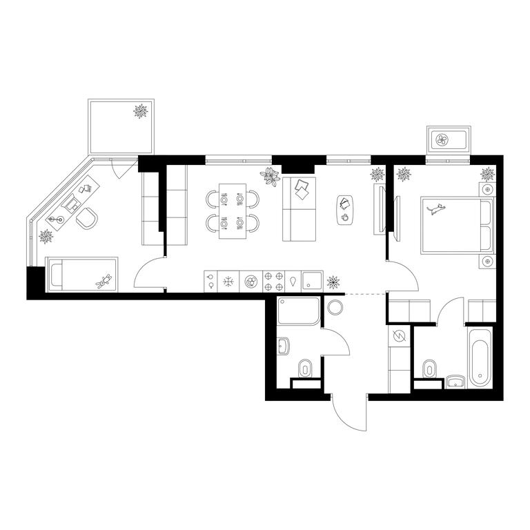 2-BD Apartment Sale, 54.3 sq. m. at Kavkazskiy Bulvar 51, Kavkazsky Boulevard, 51с3, Moscow, Russia #1 2-BD Apartment Sale, 54.3 sq. m. at Kavkazskiy Bulvar 51, Kavkazsky Boulevard, 51с3, Moscow, Russia #1