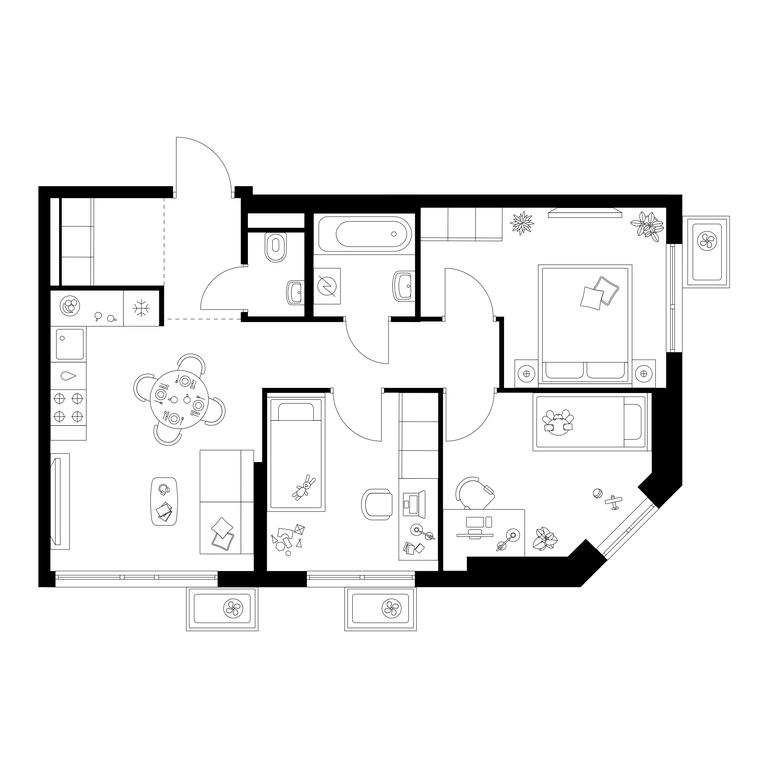 3-BD Apartment Sale, 56.2平方米 at Kavkazskiy Bulvar 51, Kavkazsky Boulevard, 51с3, Moscow, Russia #1 3-BD Apartment Sale, 56.2平方米 at Kavkazskiy Bulvar 51, Kavkazsky Boulevard, 51с3, Moscow, Russia #1
