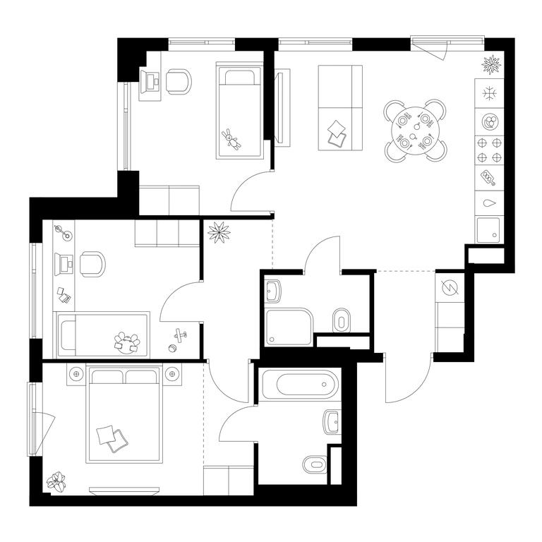 3-BD Apartment Sale, 62.3 sq. m. at Kavkazskiy Bulvar 51, Kavkazsky Boulevard, 51с3, Moscow, Russia #1