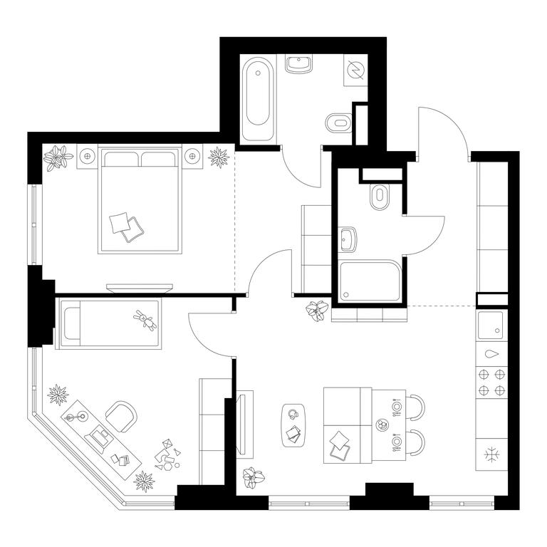 2-BD Apartment Sale, 53.6 sq. m. at Kavkazskiy Bulvar 51, Kavkazsky Boulevard, 51с3, Moscow, Russia #1