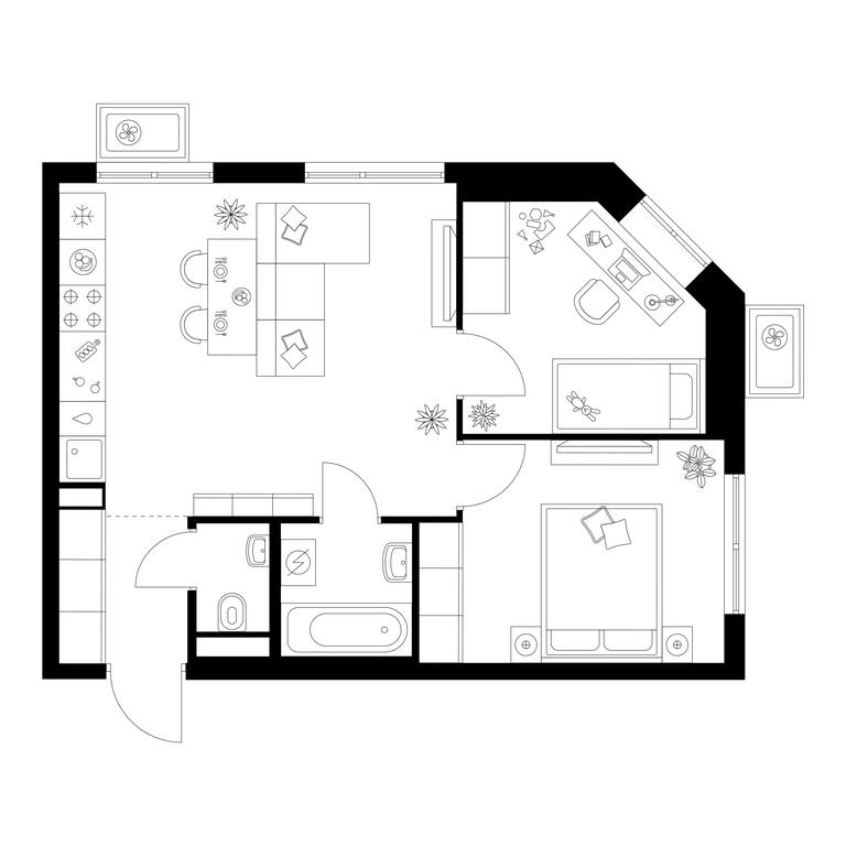 2-BD Apartment Sale, 47.8 sq. m. at Kavkazskiy Bulvar 51, Kavkazsky Boulevard, 51с3, Moscow, Russia #1 2-BD Apartment Sale, 47.8 sq. m. at Kavkazskiy Bulvar 51, Kavkazsky Boulevard, 51с3, Moscow, Russia #1