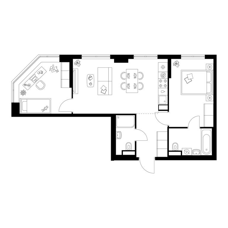 2-BD Apartment Sale, 53.8 sq. m. at Kavkazskiy Bulvar 51, Kavkazsky Boulevard, 51с3, Moscow, Russia #1