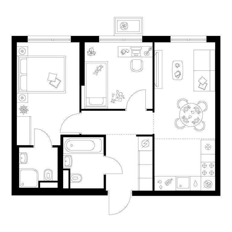 2-BD Apartment Sale, 47.7 sq. m. at Kavkazskiy Bulvar 51, Kavkazsky Boulevard, 51с3, Moscow, Russia #2 2-BD Apartment Sale, 47.7 sq. m. at Kavkazskiy Bulvar 51, Kavkazsky Boulevard, 51с3, Moscow, Russia #2