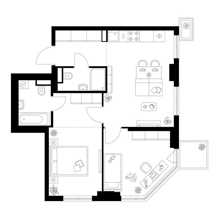 2-BD Apartment Sale, 53.9 sq. m. at Kavkazskiy Bulvar 51, Kavkazsky Boulevard, 51с3, Moscow, Russia #1 2-BD Apartment Sale, 53.9 sq. m. at Kavkazskiy Bulvar 51, Kavkazsky Boulevard, 51с3, Moscow, Russia #1