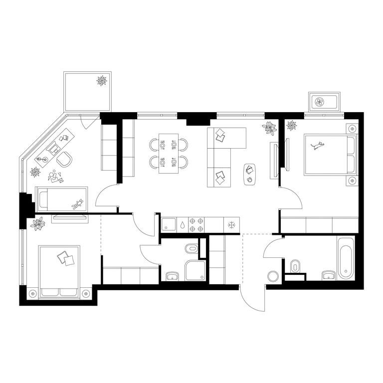 3-BD Apartment Sale, 72.1 sq. m. at Kavkazskiy Bulvar 51, Kavkazsky Boulevard, 51с3, Moscow, Russia #1 3-BD Apartment Sale, 72.1 sq. m. at Kavkazskiy Bulvar 51, Kavkazsky Boulevard, 51с3, Moscow, Russia #1