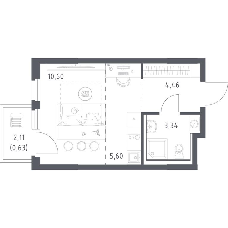 Apartment Sale, 24.63 sq. m. at Prigorod Lesnoe, Molodyozhny bulvar, 6, derevnya Misaylovo, Leninskiy City District, Moscow Region, Russia #1 Apartment Sale, 24.63 sq. m. at Prigorod Lesnoe, Molodyozhny bulvar, 6, derevnya Misaylovo, Leninskiy City District, Moscow Region, Russia #1