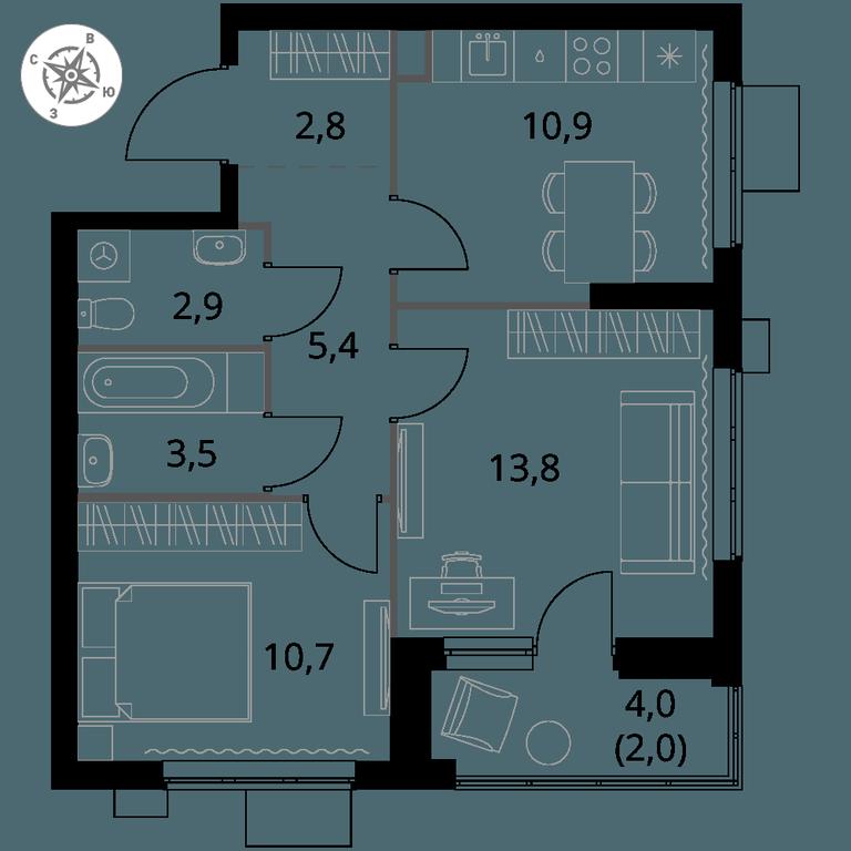 2-BD Apartment Sale, 52 sq. m. at 1 Izmajlovskij, Montazhnaya Street, 8с13, Moscow, Russia #1 2-BD Apartment Sale, 52 sq. m. at 1 Izmajlovskij, Montazhnaya Street, 8с13, Moscow, Russia #1