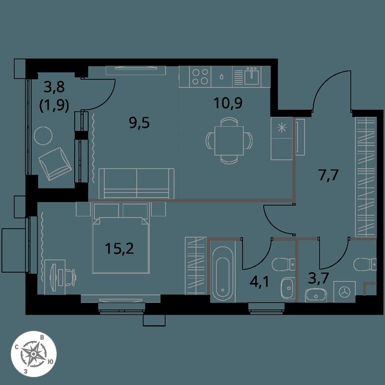 2-BD Apartment Sale, 53 sq. m. at 1 Izmajlovskij, Montazhnaya Street, 8с13, Moscow, Russia #1 2-BD Apartment Sale, 53 sq. m. at 1 Izmajlovskij, Montazhnaya Street, 8с13, Moscow, Russia #1