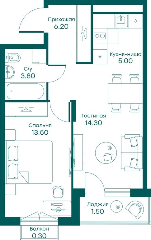 1-BD Apartment Sale, 44.6 sq. m. at Ravnovesie, zhiloy kompleks Ravnovesiye, selo Perkhushkovo, Odintsovskiy City District, Moscow Region, Russia #1 1-BD Apartment Sale, 44.6 sq. m. at Ravnovesie, zhiloy kompleks Ravnovesiye, selo Perkhushkovo, Odintsovskiy City District, Moscow Region, Russia #1