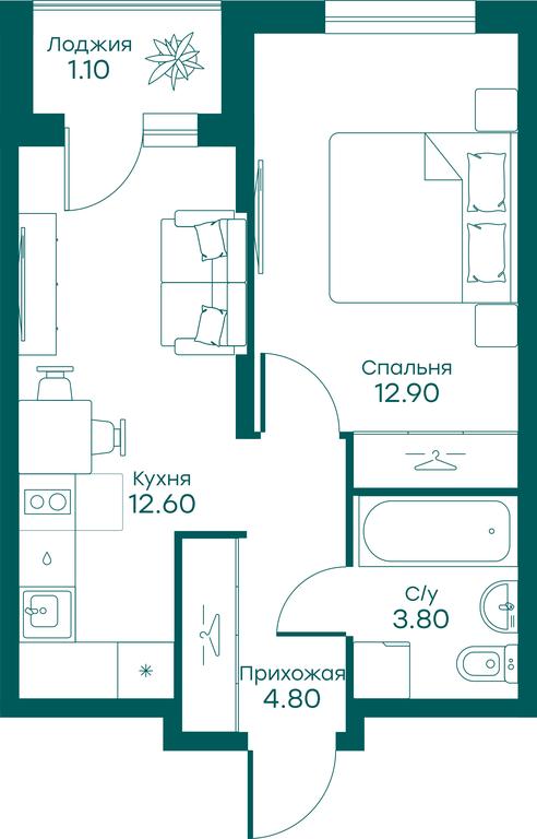 Apartment Sale, 35.2 sq. m. at Ravnovesie, zhiloy kompleks Ravnovesiye, selo Perkhushkovo, Odintsovskiy City District, Moscow Region, Russia #1 Apartment Sale, 35.2 sq. m. at Ravnovesie, zhiloy kompleks Ravnovesiye, selo Perkhushkovo, Odintsovskiy City District, Moscow Region, Russia #1