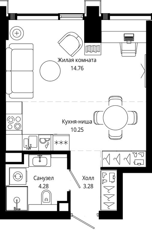 Apartment Sale, 32.57平方米 at Mod, 4th Maryinoy Roschi Street, 12с9, Moscow, Russia #1 Apartment Sale, 32.57平方米 at Mod, 4th Maryinoy Roschi Street, 12с9, Moscow, Russia #1