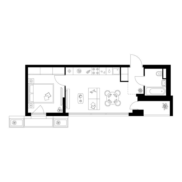 1-BD Apartment Sale, 36.1平方米 at Kavkazskiy Bulvar 51, Kavkazsky Boulevard, 51с3, Moscow, Russia #1