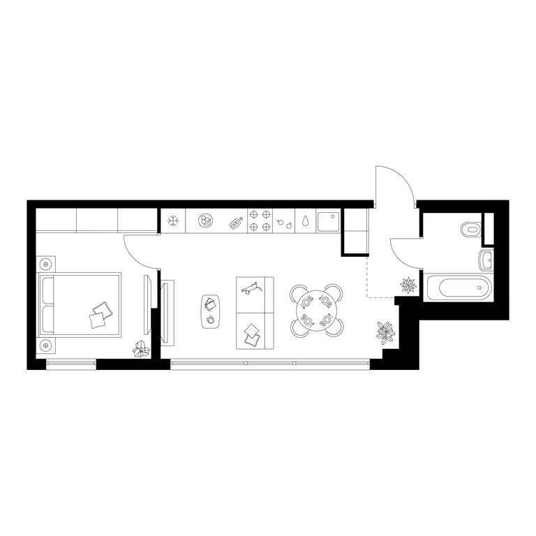 1-BD Apartment Sale, 34.8 sq. m. at Kavkazskiy Bulvar 51, Kavkazsky Boulevard, 51с3, Moscow, Russia #1