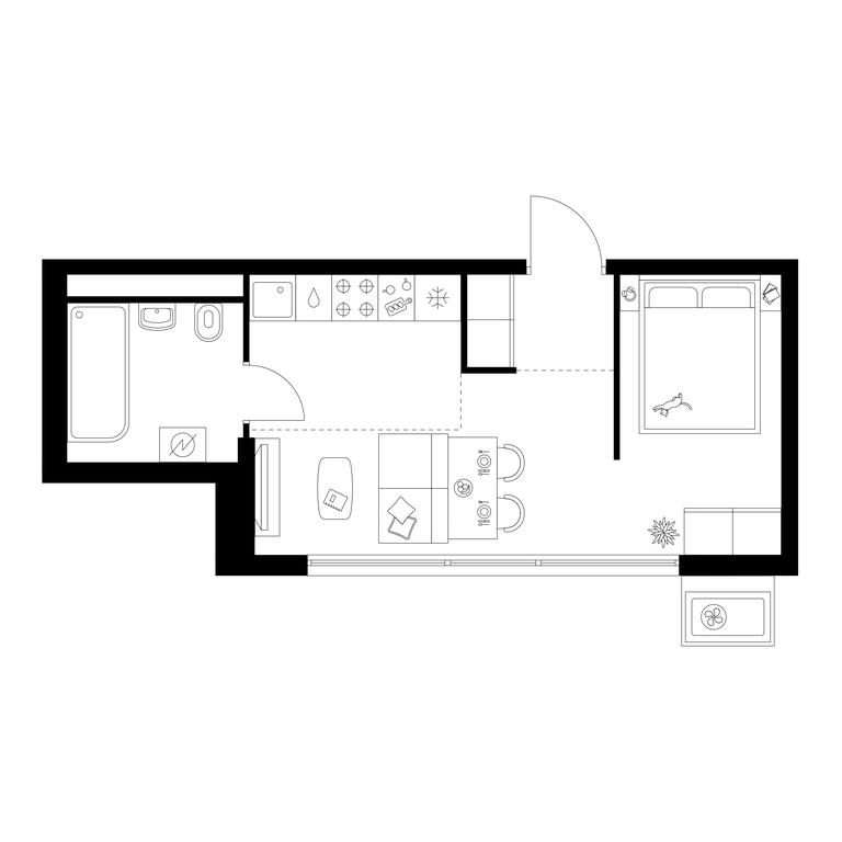 Apartment Sale, 28.9平方米 at Kavkazskiy Bulvar 51, Kavkazsky Boulevard, 51с3, Moscow, Russia #1 Apartment Sale, 28.9平方米 at Kavkazskiy Bulvar 51, Kavkazsky Boulevard, 51с3, Moscow, Russia #1
